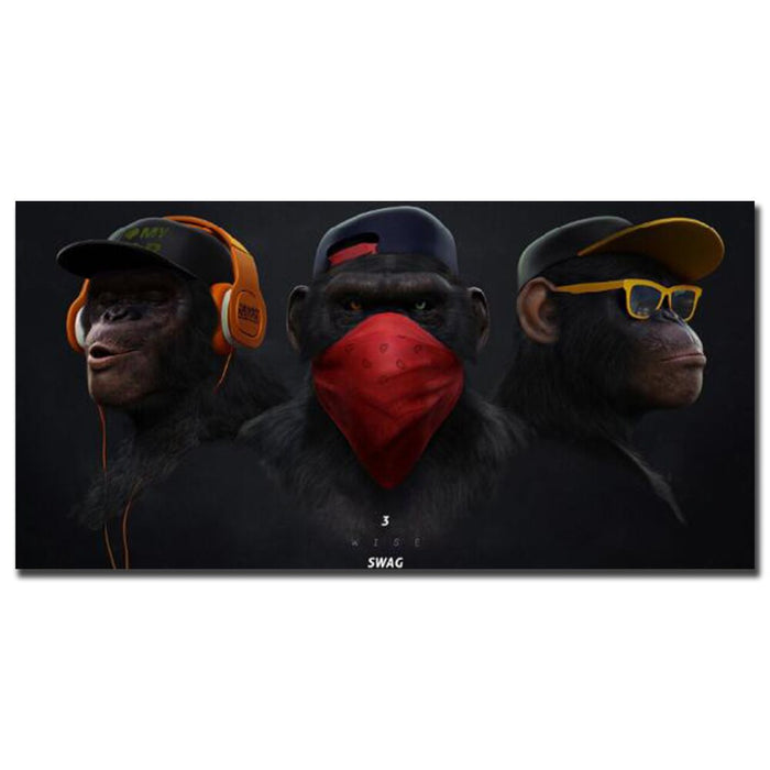 Kunstdrucke kaufen: Wandkunst mit drei Affen