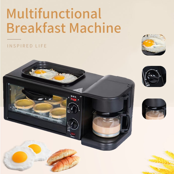 Backofen kaufen: 3-in-1-Frühstücksmaschine: Kaffeemaschine, Toaster, Hotdog-Maschine